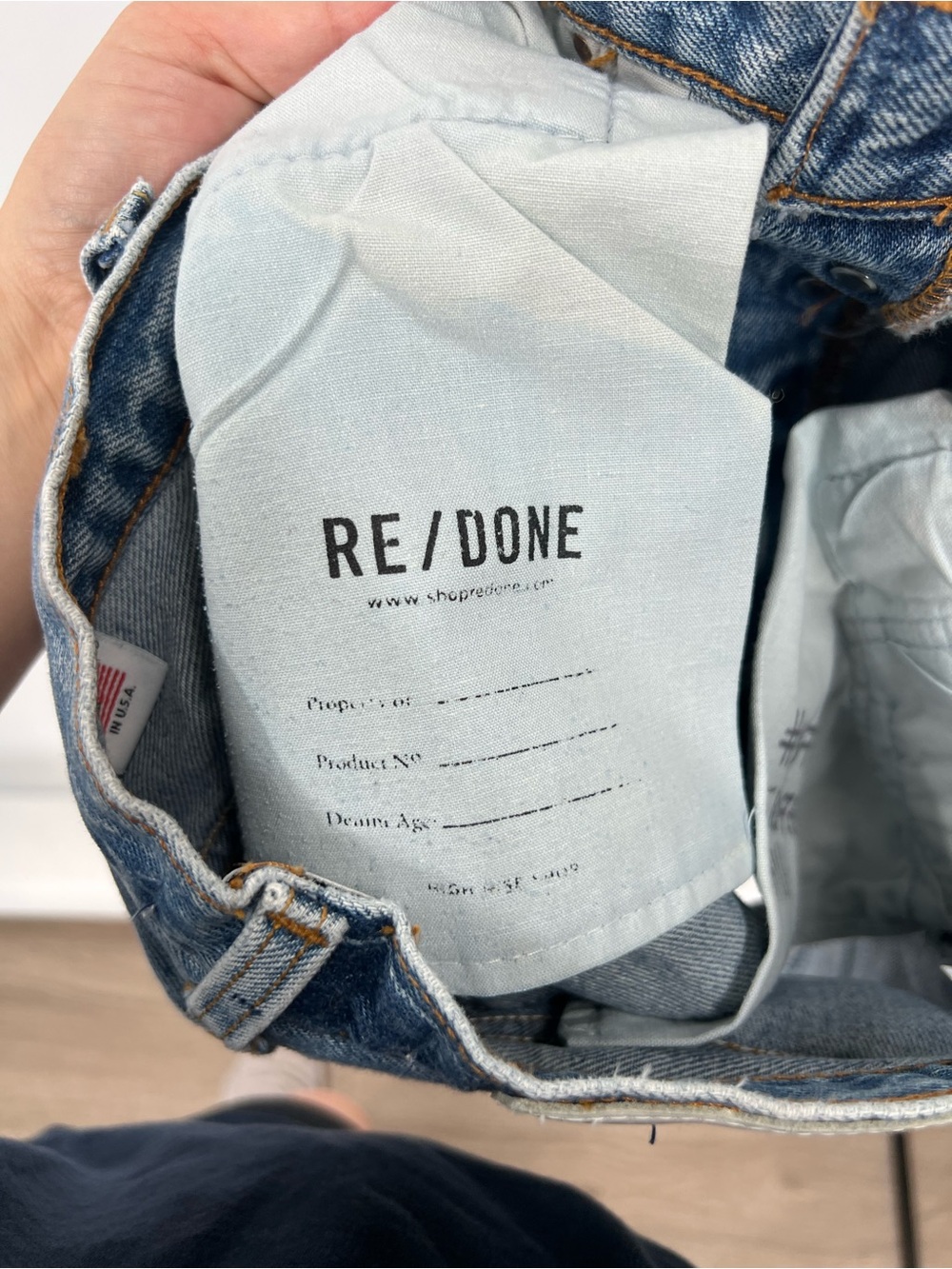 Re/Done High-Rise Button Fly Denim Cutoff Shorts - Picture 7 of 9